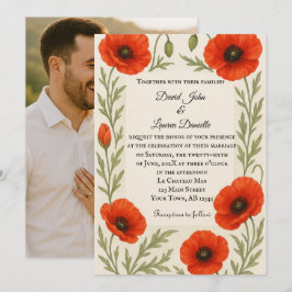 Poppy Reverie Photo Wedding Invitation Einladung