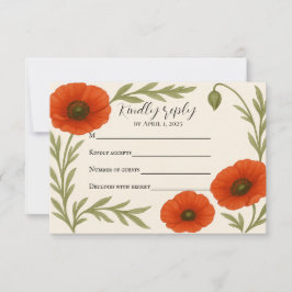 Poppy Reverie RSVP Card Karte