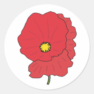 Poppy Runder Aufkleber
