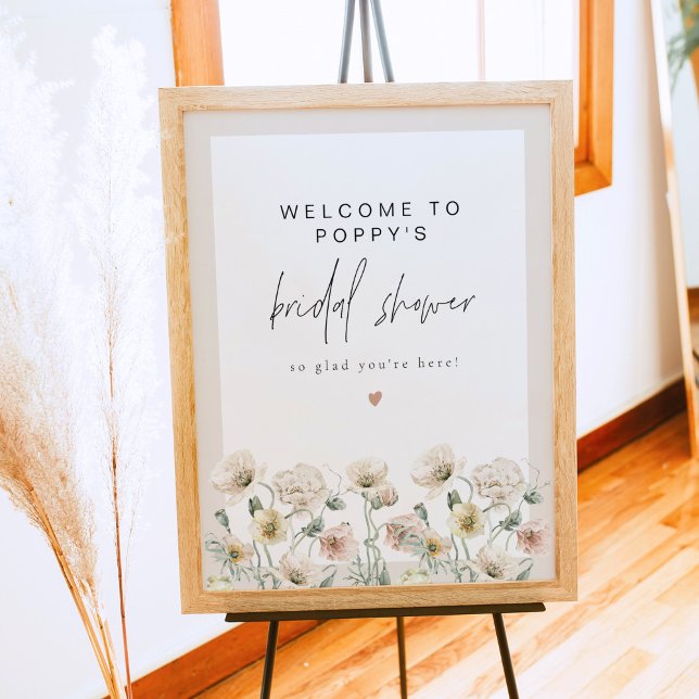 POPPY Rustic Wildblume Brautparty Willkommen Poster (Von Creator hochgeladen)