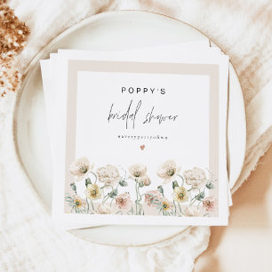 POPPY Rustikale Pastell-Wildblumen-Brautparty Serviette