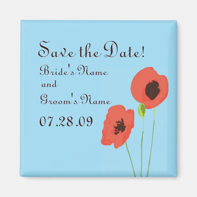Poppy Save the Date Magnent Magnet (Vorne)