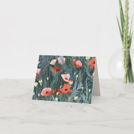 Poppy Summer Meadow Dankeskarte