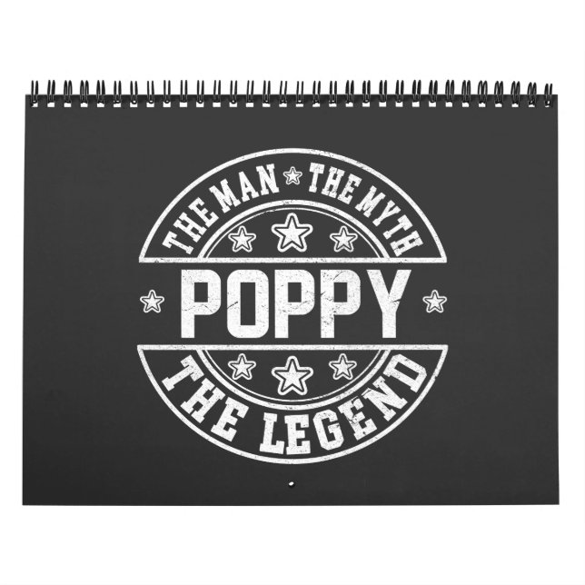 Poppy The Man The Myth The Legend Father's Day Kalender (Titelbild)
