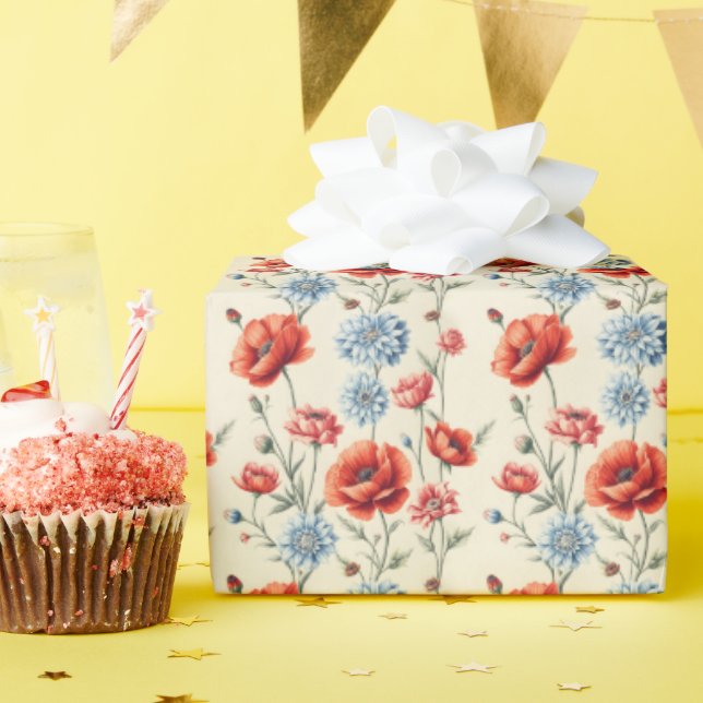 Poppy und Dahlia Geschenkpapier (Geburtstagsparty)