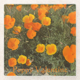 Poppy Valentine Glass Untersetzer
