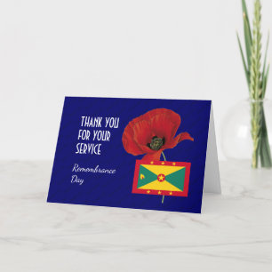 Poppy   Veteranen   Flag GRENADA   ERINNERUNGSTAG Dankeskarte