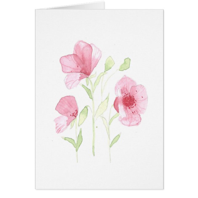 Poppy Wasserfarbe Druckgraukarte (Vorne)
