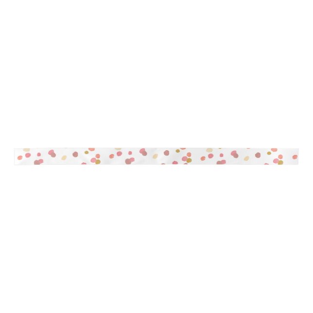 Poppy Watercolor Dots Ribbon Satinband (Vorderseite)