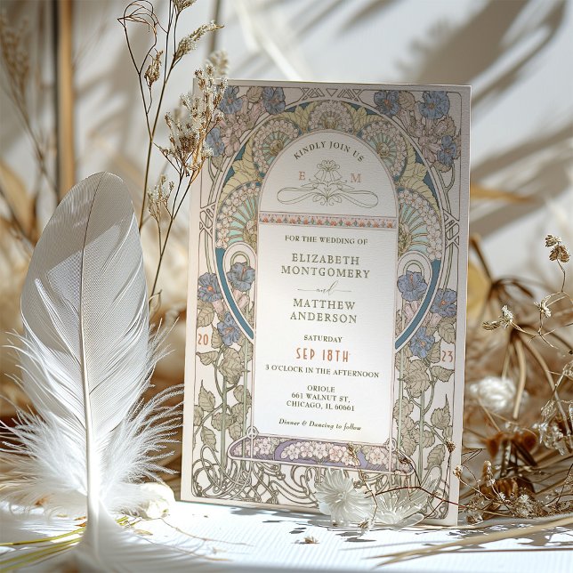 Poppy Wedding Einladungen Jugendstil von Mucha (Von Creator hochgeladen)