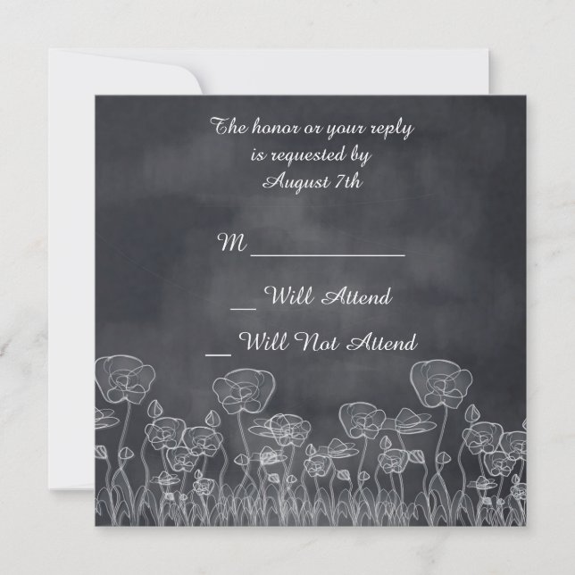 Poppy Wedding R.S.V.P. Einladung (Vorderseite)