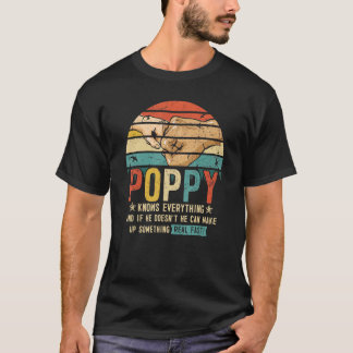 Poppy weiß alles Retro Großvater Vater Vater T-Shirt