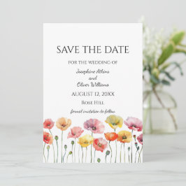 Poppy Wild Blume Hochzeit Save The Date