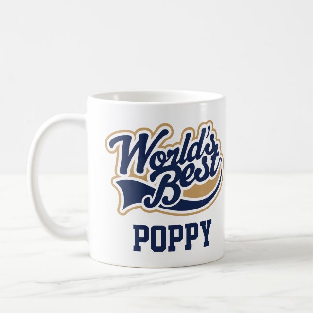 Poppy Worlds Bestes Großvater-Geschenk Kaffeetasse (Links)