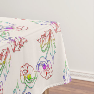 Poppyes Blumenmuster. Mohnblume Tischdecke