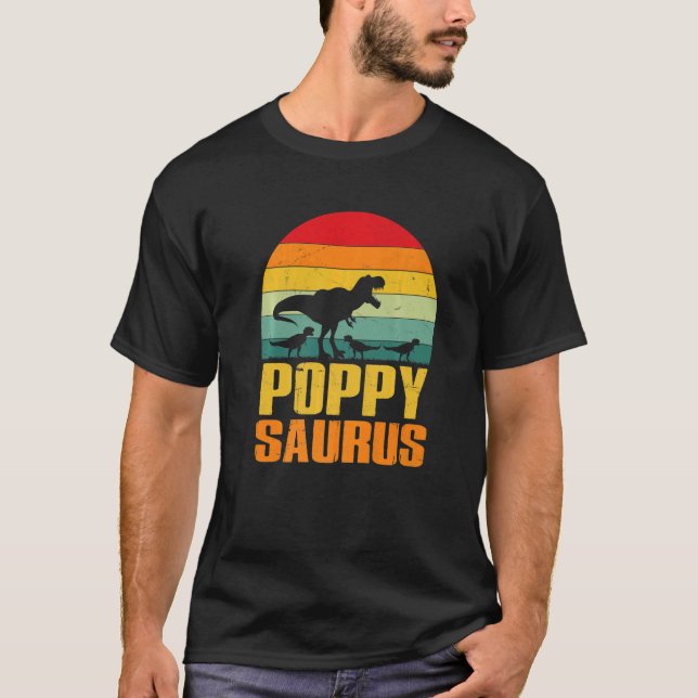 Poppysaurus Rex Dinosaur Poppy Saurus Familienmatt T-Shirt (Vorderseite)