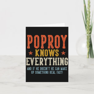 Poproy kennt alles Vatertag Retro Vintage Karte