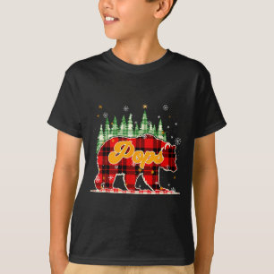 Pops Bär Weihnachten Rot Schwarz Kariert Familie P T-Shirt