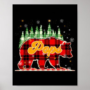 Pops Bär Weihnachten Rot Schwarz Kariert Familienp Poster
