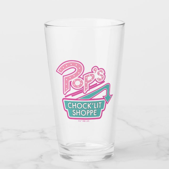 Pops Chock'Lit Shoppe Pink-Logo Glas (Vorderseite)