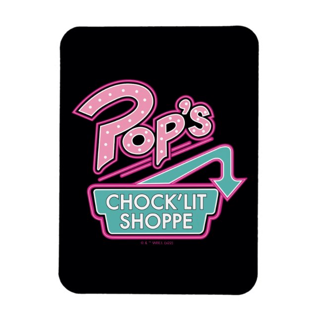 Pops Chock'Lit Shoppe Pink-Logo Magnet (Vertikal)
