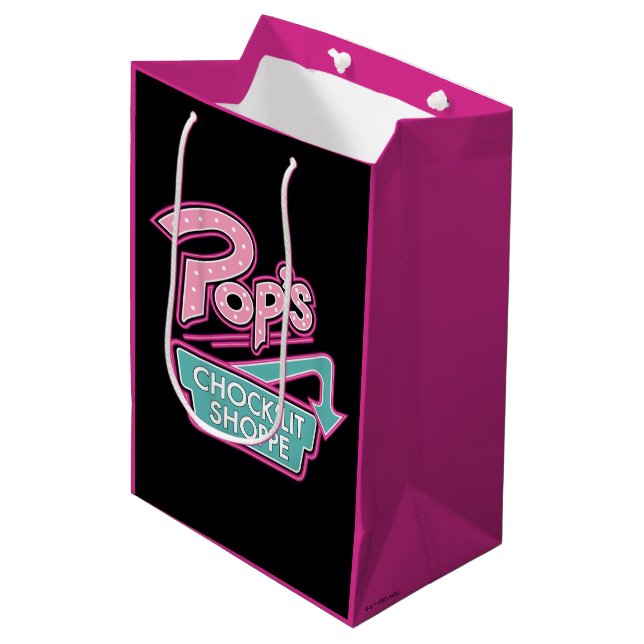 Pops Chock'Lit Shoppe Pink-Logo Mittlere Geschenktüte (Vorderseite Schrägansicht)