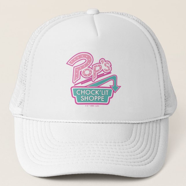 Pops Chock'Lit Shoppe Pink-Logo Truckerkappe (Vorderseite)