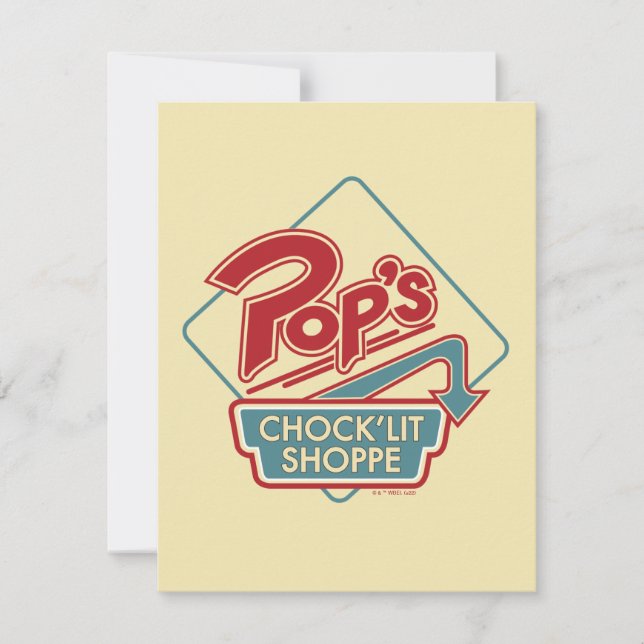 Pops Chock'Lit Shoppe Rotes Logo Mitteilungskarte (Vorderseite)