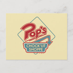 Pops Chock'Lit Shoppe Rotes Logo Postkarte
