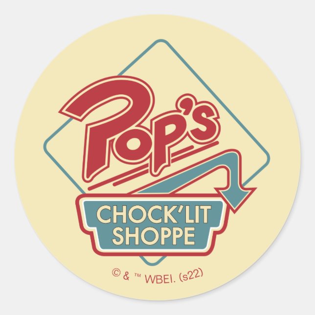 Pops Chock'Lit Shoppe Rotes Logo Runder Aufkleber (Vorderseite)