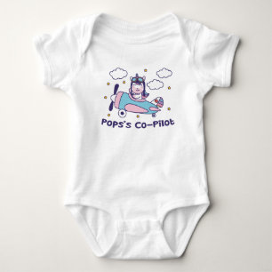 Pops Co-Pilot - Einhorn-Flugzeug Baby Strampler