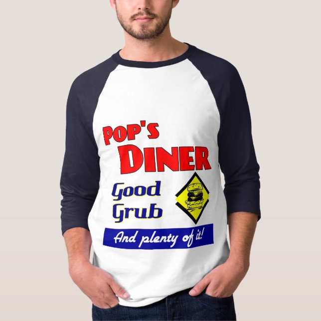 Pops Diner Good Grub Retro Art T - Shirt (Vorderseite)