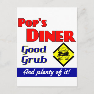Pops Diner Kitchen Art Postkarte