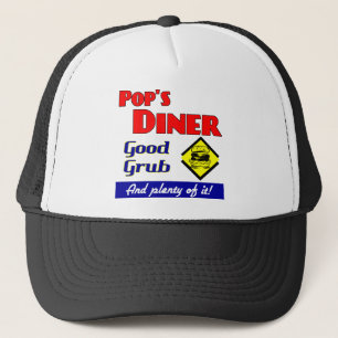 Pops Diner Retro Kitchen Art Sprichwort Hat Truckerkappe