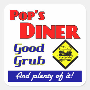 Pops Diner Retro Kitchen Sprichwort Sticker