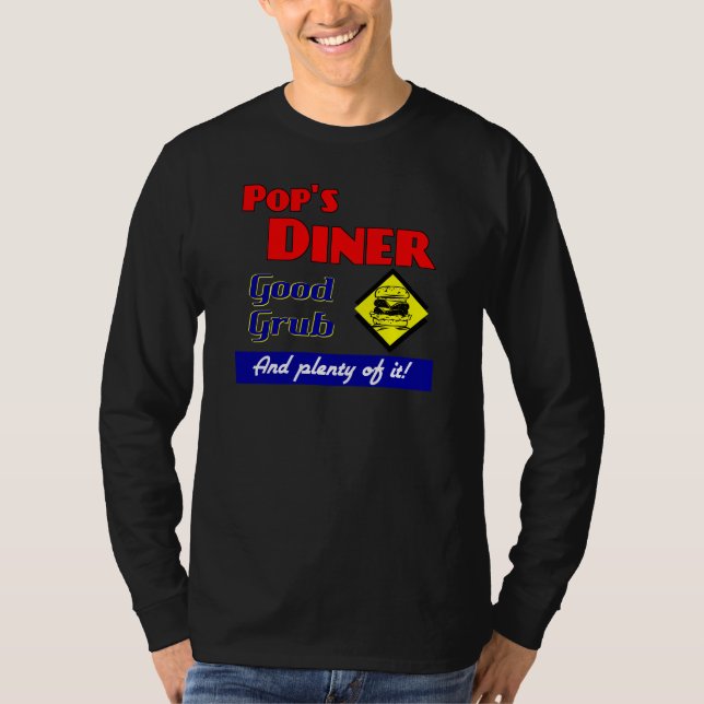 Pops Diner Retro Küche T - Shirt (Vorderseite)