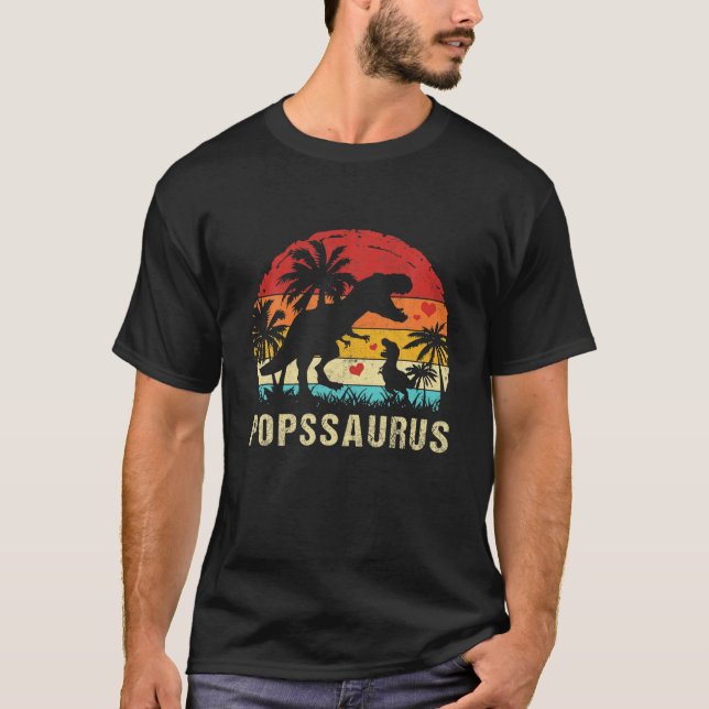 Pops Dinosaur Funny Kid Pops Saurus 2022 Gift T-Shirt (Vorderseite)