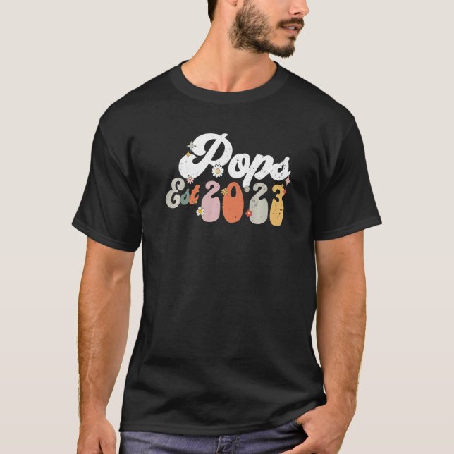 Pops Est 2023 Retro Groovy Neue Pop T-Shirt (Vorderseite)