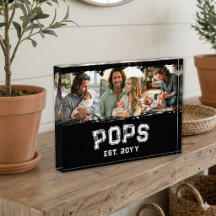 Pops Est Jahr 3 Foto-Andenken Varsity-Stil
