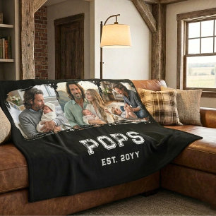 Pops Est Jahr 3 Foto-Andenken Varsity-Stil Sherpadecke