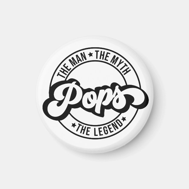 pops man, the myth, the legend, dad, father, daddy magnet (Vorne)