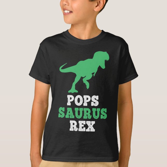 Pops-saurus Rex Dino Dinosaur Lustiger Popssaurus  T-Shirt (Vorderseite)