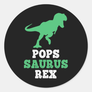Pops-saurus Rex Dino Dinosaur Popssaurus Lustig Runder Aufkleber