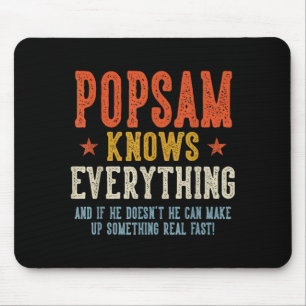 Popsam weiß alles Vatertag Retro Vintage Mousepad