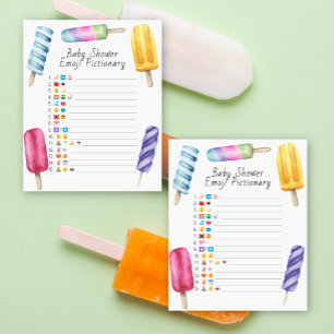 Popsiary baby dusche emoji Pictionary game