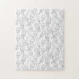 Popsice Ice Cream Color Your Own Black and White Puzzle