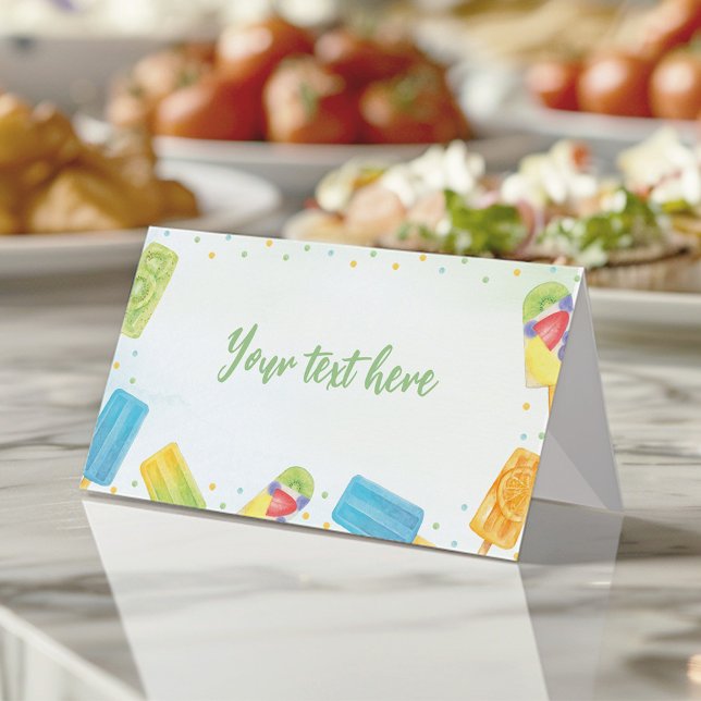 Popsice Ice Cream Summer Party Food Zent Platzkarte (Von Creator hochgeladen)