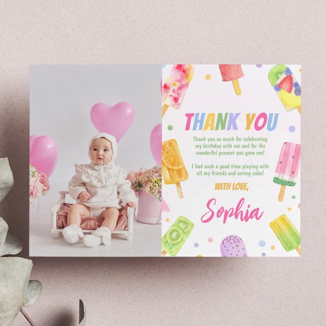 Popsice Ice Cream Vielen Dank Card Summer Party Dankeskarte (Von Creator hochgeladen)