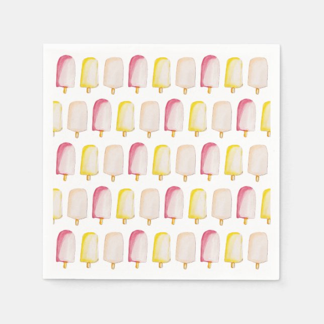 Popsicks Sticks Colorful Pastel Summer Pattern Serviette (Vorderseite)