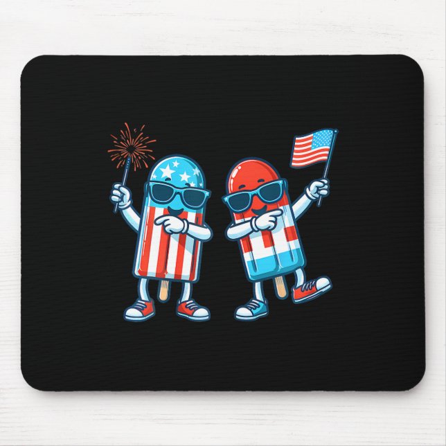 Popsicle American Flag 4. Juli Patriotic Sommer Mousepad (Vorne)